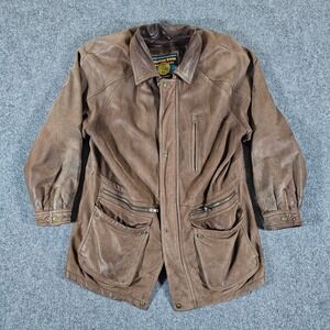 VTG Adventure Bound Leather Jacket Thinsulate Lined Brown Coat Mens Size L Flaw